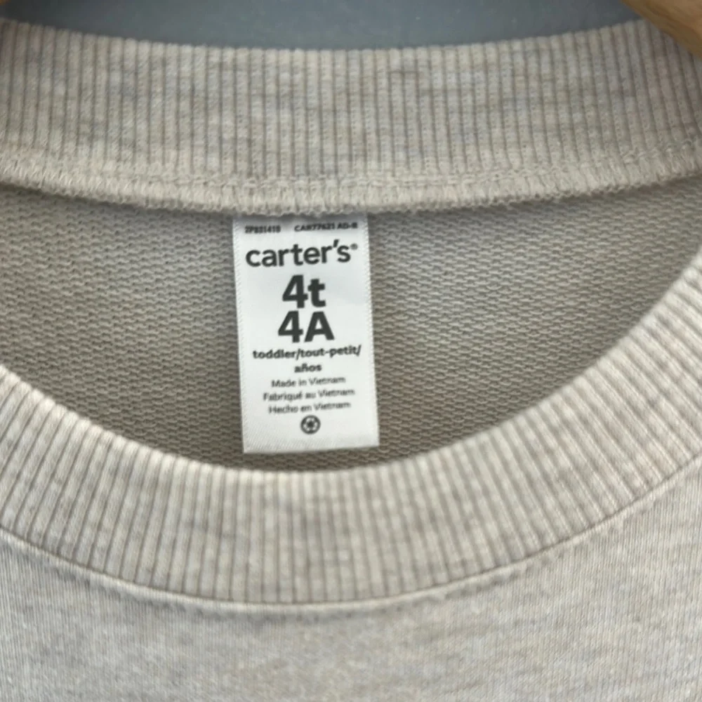 Carter's Heather & Green Casual Dress with Peplum Style Long Sleeves Girls 4T - Picture 2 of 8